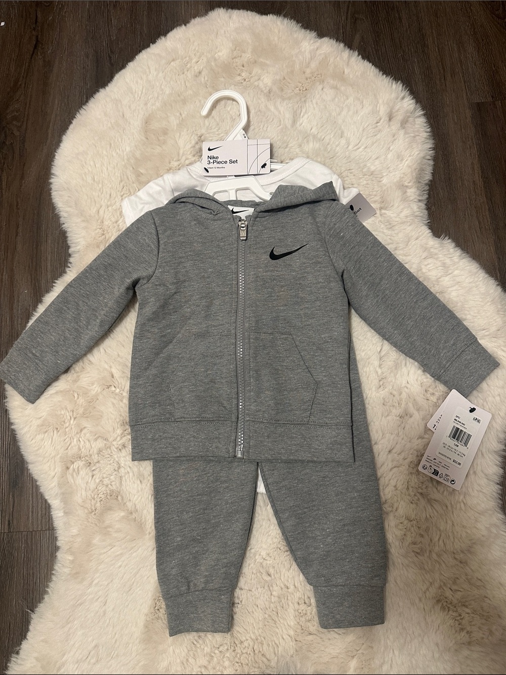 Nike Dark Grey Heather Infant Zip Hoodie & Joggers Set